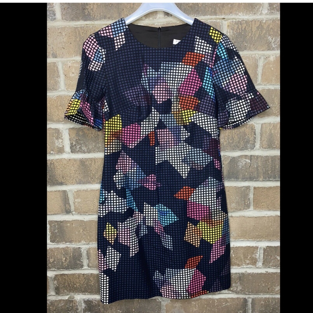 NEW ! TRINA TURK Los Angeles Short Sleeve Geometric Print Mini Dress Size 0